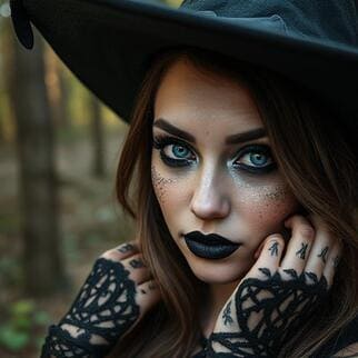 hot goth witch forest