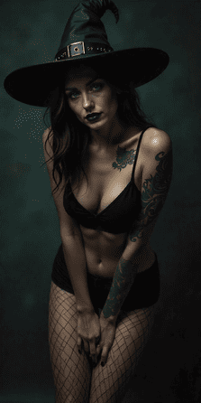 hot witch with juicy black lips