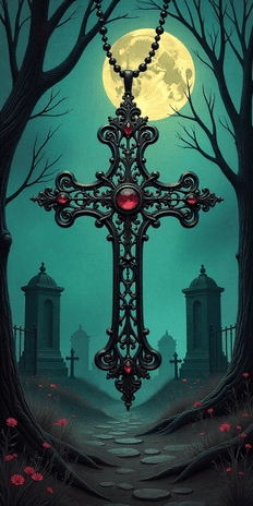 ornate gothic filigree cross pendant